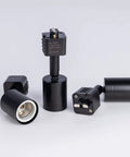 J Type Track Lighting Heads To E26 Medium Screw Base Adapters, Direction Adjustable, Slick Black Finish, Pack Of 12, Bulbs Not Included