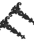 Vintage Style Black Zinc Alloy Tee Door Hinges 2 Pack Slip Joint Lift Off For Interior And Exterior Cabinet And Shed Doors