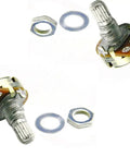 Two 1K Ohm Linear Taper Rotary Panel Potentiometers With Knurled Shafts, Panel Mount, 0 To 1K Ohm Range, Dual Potentiometers for DIY