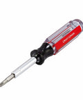 6 In 1 Screwdriver Multi Bit Set With Acetate Handle Dual Sided Removable Shaft For One Quarter And Five Sixteenth Inch Nut Driving