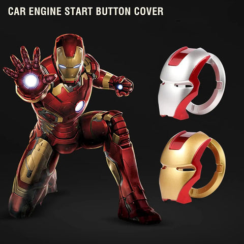 Engine Start Button Cover For Cars Dope ABS Push Button Ignition Switch Decor Iron Man Mark Two Color Start Ring In Golden Red Auto Interior Accessory Rotates 150 Degrees Fits Most Vehicles, ABS cover
