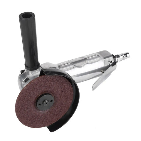4 Inch Pneumatic Air Angle Grinder 11000 Rpm High Speed Polisher Heavy Duty Metalwork Tool close-up with sanding disc.