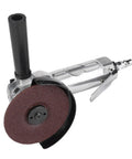 Badass Pneumatic Angle Grinder 11000 RPM Knockout Grinding And Polishing Tool with aluminum body and grinding disc.