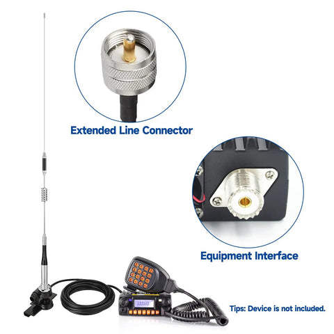 Vehicle Mobile Ham Radio Antenna For VHF UHF 136-174MHz And 400-470MHz With Lip Mount Bracket PL259 Male 50 Ohm SO239