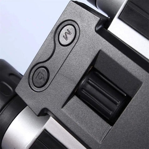 Close-up of control buttons on 12x32 HD Binocular Telescope With A Dope 5MP Digital Camera, 1080p video for bird watching, travel, stargazing.