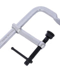 Heavy Duty F Clamp With Removable Swivel Pads And Deep 8 Inch Jaw For Serious Welding And Woodworking Projects That Need Real Grit And Grip To Hold Things Tight, showcasing chrome finish and detailed mechanism.