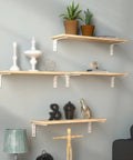 Heavy Duty Shelf Brackets 90 Degree Corner Brackets With Gusset Cast Iron Wall Mount Shelf Holders For Garage Or Workshop Rock Solid Industrial L Bracket Holds 220 Pounds Built Tough, showcasing shelves mounted on a wall.
