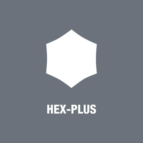 Hex Plus logo for Zyklop One Quarter Inch Drive Bit Socket Non Impact 2.5 By 28 mm with color coded size finder.