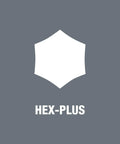 Illustration of HEX-PLUS logo on gray background for Multicolor SPKL L Key Set 2.0 mm Metric Stainless Steel 101 mm