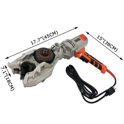 Portable Electric Rebar Socket Screw Wrench With 2600W Pure Copper Motor, Steady Double Chuck, adjustable torque features and dimensions.