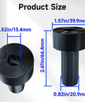 Beefy PE Stopper Set For Zip Line Spring Brake Systems, Heavy Duty Hard Plastic Impact Cushions, side view dimensions shown