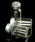10-pack of transparent glass 2ml sample vials with metal caps