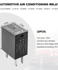 Top Shelf 2 Pack 4 Pin Car Ac Standard Cooling Relay 12V 40A Heavy Duty High Power Switch shown with dimensions and specifications.