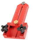 Pro Grade Thin Jig Table Saw Guide Fence with adjustable T track and T slot bolts for precise fast cuts, red aluminum material
