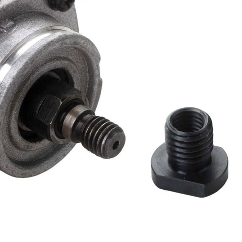 Top Shelf Angle Grinder Wheel Conversion Adapter Fits 100Mm Tools And M10 Threads with a close-up of an adapter and threaded fitting.