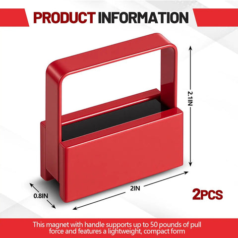 Two Pack Magnetic Handle Grabber With 50 Lb Pull Red Finish Magnetic Pickup Tool dimensions