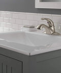 Classic Single Handle Bathroom Faucet With Stainless Centerset Design Easy No Fuss Install 2.5 Inch Mounting Depth Hidden Cache Aerator