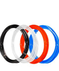 Top Notch Clear Air Hose For Air Compressors And Pneumatic Tools 5 Meters Long in black, clear, red, and blue colors.