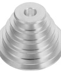 Premium Hardcore Heavy Duty Multi V Groove Aluminum Drill Press Pulley Step Belt Drive Sheave top view with layered grooves for smooth operation.