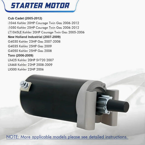 Starter Motor Replacement For Courage Engines 20HP 23HP 25HP 27HP Models SV710 SV715 SV720 SV730 SV735 SV740 KT715 KT725