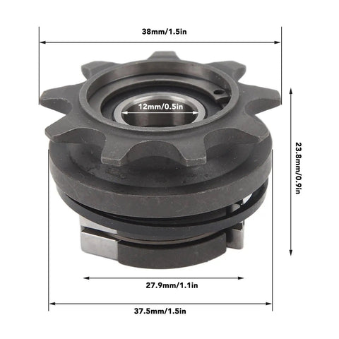 9T 12mm Freewheel For Folding Bikes Single Speed Cog Sprocket with dimensions and high-strength steel build
