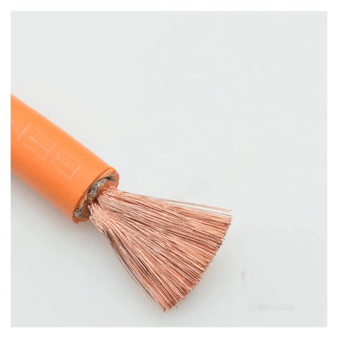 Heavy Gauge Shielded Electric Vehicle EV Wire 50 Mm2 High Voltage Battery Harness Rock Solid Wiring Top Tier copper conductor close-up