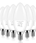 Pack of 6 Crisp Daylight LED Candelabra Bulbs 40W Equivalent, 4W E12 Small Base, Non Dimmable, 5000K Daylight White