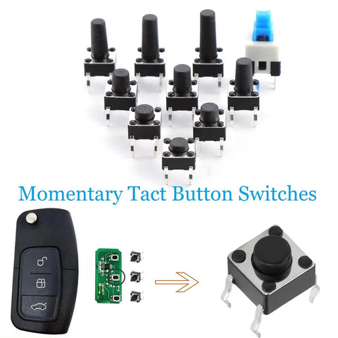 180-Piece Tactile Push Button Switch Kit With 10 Value Sizes 6x6mm To 7x7mm 4-Pin Micro Momentary Tact Switch Set layout