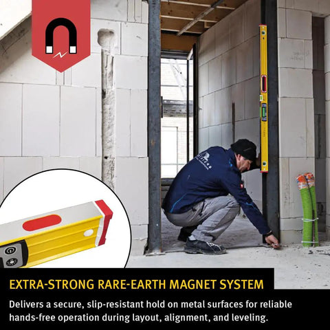 Magnetic Digital Level 24 Inch Built Different With Dual Illuminated Screens And IP67 Waterproof Shell For Unrivaled Jobsite Performance And Strong Magnetic Grip For Framing And Carpentry Tasks