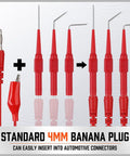 22 Piece Back Probe Kit With Color Coded Silicone Wires For Multimeter, Circuit Diagnosis And Automotive Testing with red probes and banana plug