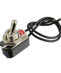 Heavy Duty SPST Rocker Toggle Switch 2 Pin On Off Latching With Leads 6A At 125VAC And 3A At 250VAC For Car Truck Boat Marine Black Shell