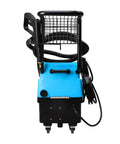 Pro Grade Heavy Duty Commercial Steam Cleaner 1750W 5 Gallon Tank 115 Psi front view with handle and hoses for ergonomic use.