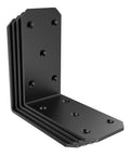 Badass Heavy Duty L Brackets 5 Inch Thick Steel Angle Supports Black 4 Pack showing reinforced steel design for sturdy mounting.