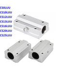 Heavy Duty Two Pack Linear Ball Bearing Blocks With C Flange Housing For 8MM To 12MM Shafts Smooth gliding guides in silver.