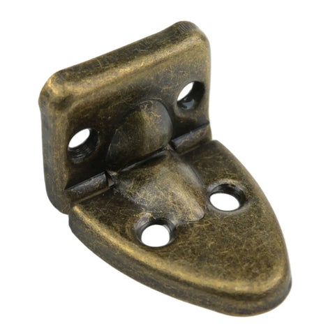 Close-up of Retro Iron Suitcase Hinges 4 Pack With Installation Screws For Cabinets Drawers Storage Boxes Gift Boxes Jewelry Boxes Built To Last.