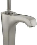 Margaux Single Control Lavatory Faucet In Solid Brass Easy Install With Flexible Stainless Steel Supplies Corrosion Resistant Finish Sleek One Hole Bathroom Sink Faucet For Modern Baths, shown in brushed nickel finish from front angle