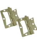Built Tough Brass Surface Mount Hinges Two Pack Dead Simple Install Cabinet Hardware With Removable Pin No Mortising Needed. Angle view showing solid brass hinge design.
