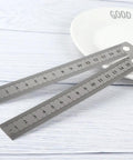 15 Cm Straight Ruler For Drafting And Math Class Double Sided Metal Tool Pro Grade Precision Measuring Ruler on table
