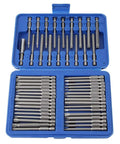 Rock Solid 50 Piece Electric Screwdriver Bit Kit Made From Tough Alloy Steel, Perfect For Drills And Hand Drivers Featuring Slot Cross U Shaped And Hex Bits That Won't Slip Or Break On Your Next Heavy Duty DIY Repair Jobs, blue case open