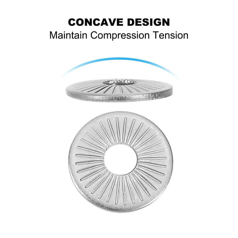 Sick Quality 304 Stainless Steel Belleville Spring Washers M4 X 14mm Conical Knurled Disc Gasket 100 Piece Bulk Pack Built Tough and Real Deal Reliable for Any Car Repair or Heavy Machinery Job You Get All Day Long, concave design washer