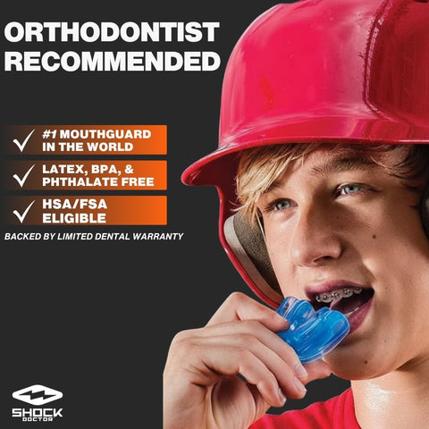 Brace Friendly Mouth Guard For Sports With Braces Full Upper Teeth Protection For Hockey Lacrosse Football Baseball