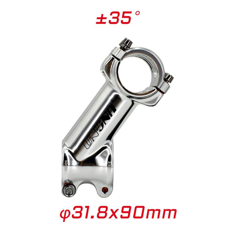 35 Degree 90mm 31.8 Stem Riser For Mountain Road And BMX Rigs Slick Glossy Silver Aluminum Alloy Build Lightweight Durable
