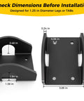 Beefy Heavy Duty Treehouse Bracket for 1.25 Inch Lag Bolts and TABs, Solid Steel Static Support Plate, dimensions view