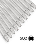 Long Magnetic Square Drive Screwdriver Bit Set, 1/4 Inch Hex Shank, 6 Inch Length, 10-Piece S2 Steel Bits close-up
