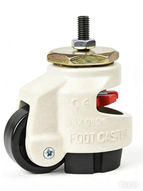 Heavy Duty Leveling Casters Set Of Four With M8 Threaded Stems Made For Cnc Routers Laser Cutters And 3D Printers featuring a sturdy base and adjustable foot.