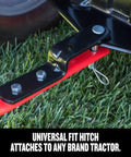 Heavy Duty 110 Lb Capacity Pull Behind Lawn Broadcast Spreader With Universal Hitch on grass