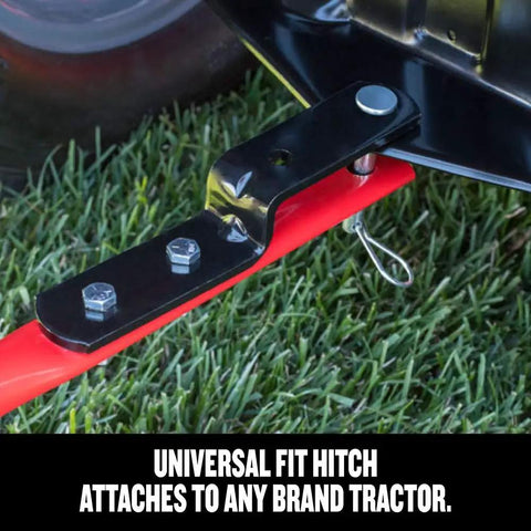 Heavy Duty 110 Lb Capacity Pull Behind Lawn Broadcast Spreader With Universal Hitch on grass