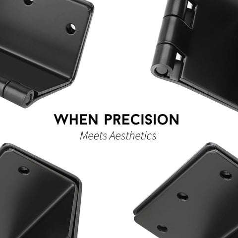 Close-up of Swing Clear Offset Door Hinges For Wider Openings 3.5 Inch With One Quarter Inch Radius Full Mortise Matte Black