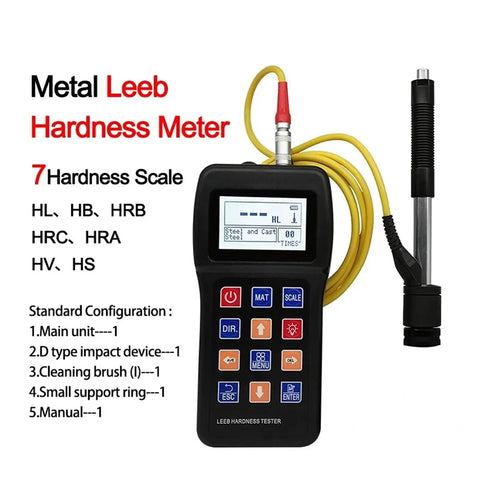 Portable Digital Hardness Tester For Stainless Steel Copper Aluminum Heavy Duty Case Multi Angle Lcd Screen with displaying scales.