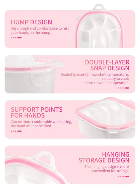 Two Pack Nail Soak Off Bowl Kit For Gel Polish Remover And Dip Powder features four designs: hump, double-layer, support, hanging.